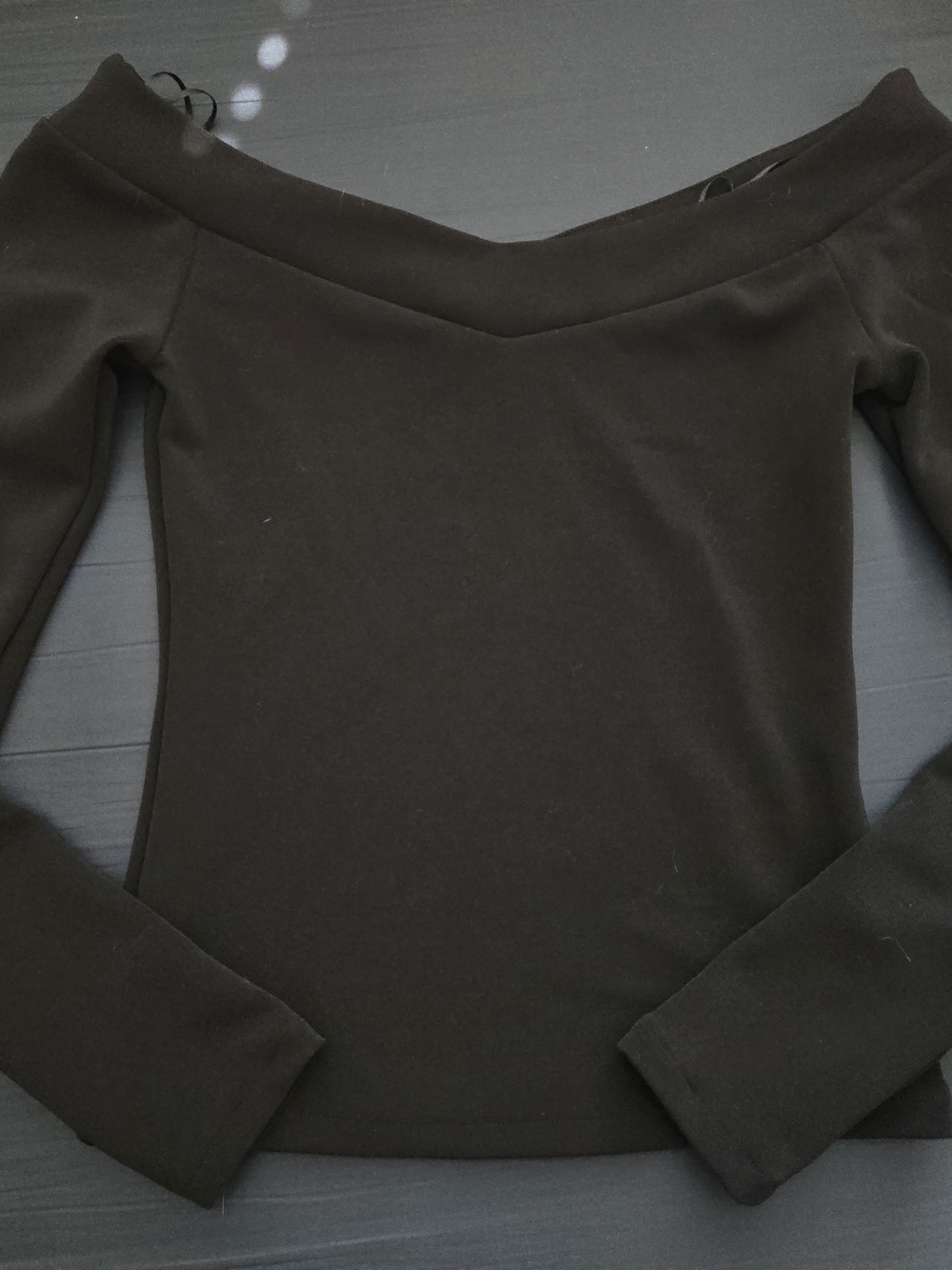 H&M Off-Shoulder Black Long Sleeve Top